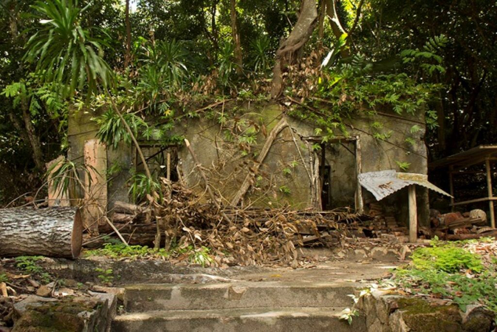 Ruins of leprosarium in Seychelles