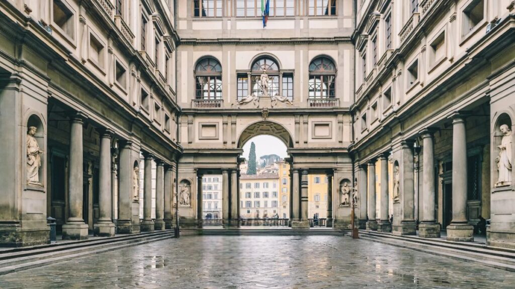 The Palace and Gallery of Uffizi  Italy